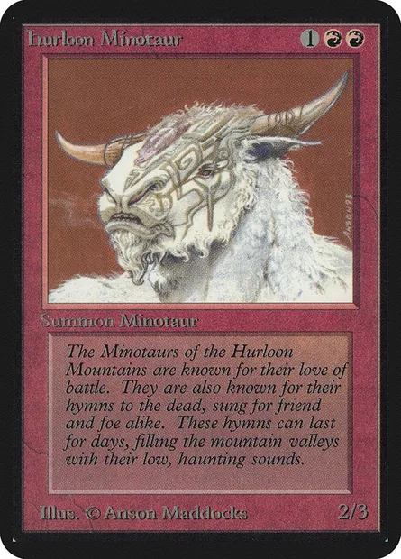 Hurloon Minotaur, Magic card LEA 158 — Limited Edition Alpha set