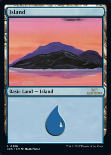 Island, Magic card 30A 288 — 30th Anniversary Edition set