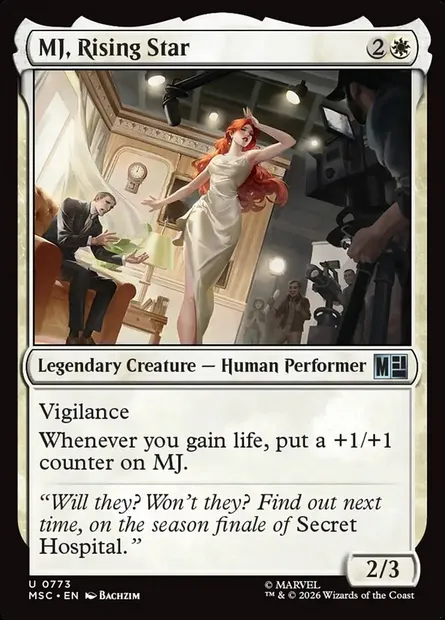 MJ, Rising Star, Magic card MSC 773 — Marvel Super Heroes Commander set