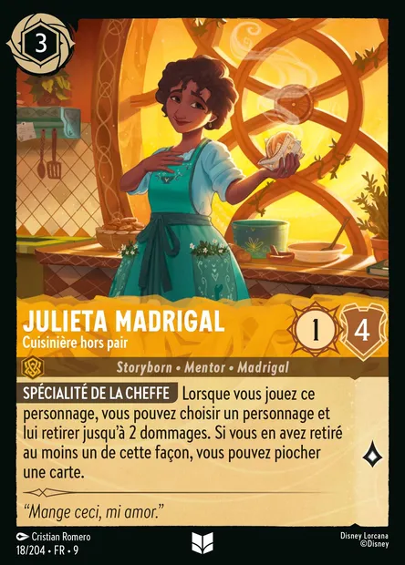 Julieta Madrigal - Cuisinière hors pair, carte Disney Lorcana CH9-018 — extension Fabuleux
