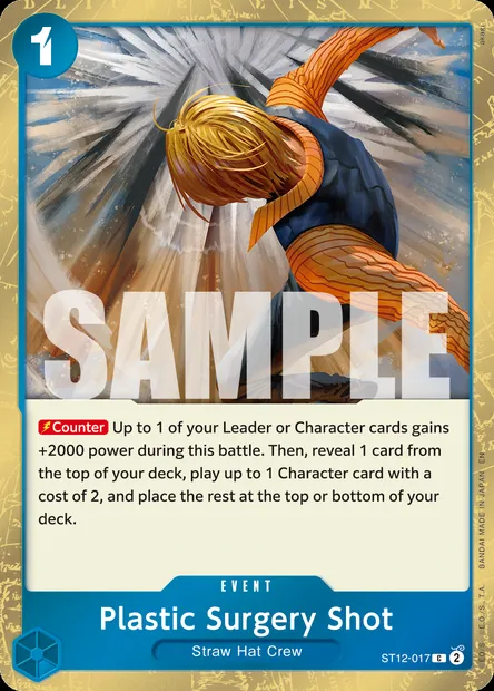 Plastic Surgery Shot, One Piece card ST12-017 — Zoro and Sanji set