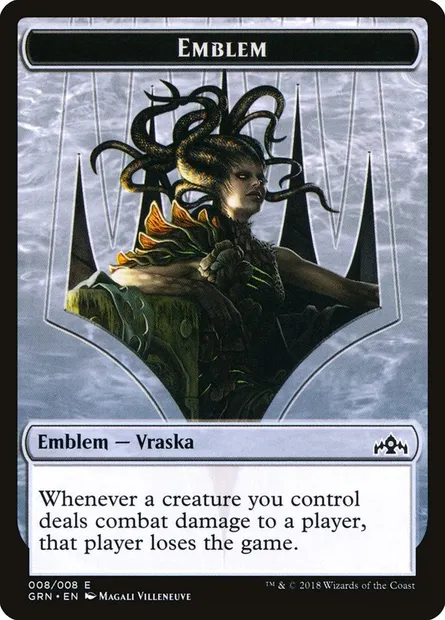Vraska, Golgari Queen Emblem, Magic card TGRN 8 — Guilds of Ravnica Tokens set