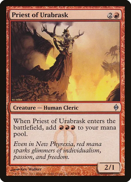 Priest of Urabrask, Magic card NPH 90 — New Phyrexia set