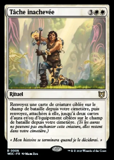 Tâche inachevée, carte Magic WOC 8 — extension Wilds of Eldraine Commander