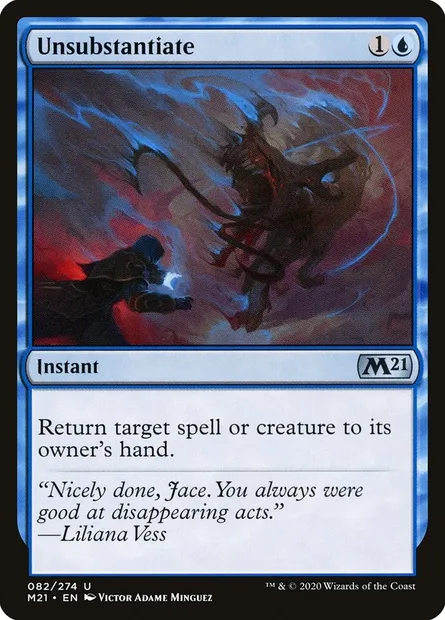 Unsubstantiate, Magic card M21 82 — Core Set 2021 set