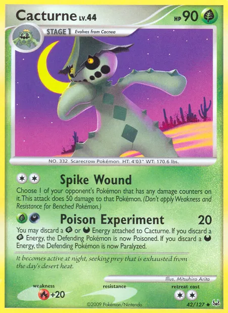 Cacturne, Pokémon card PL 42 — Platinum set