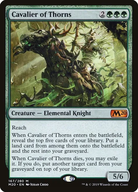 Cavalier of Thorns, Magic card M20 167 — Core Set 2020 set