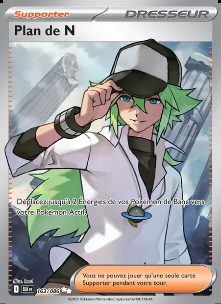 Plan de N, carte Pokémon BLK 163 — extension Foudre Noire