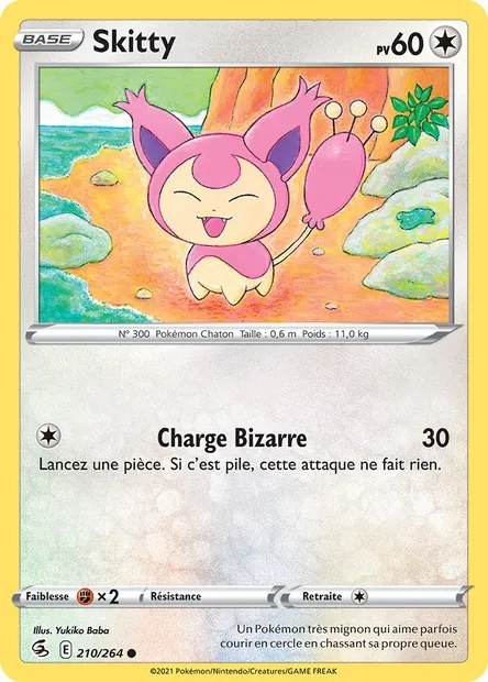 Skitty, carte Pokémon FST 210 — extension Poing de Fusion