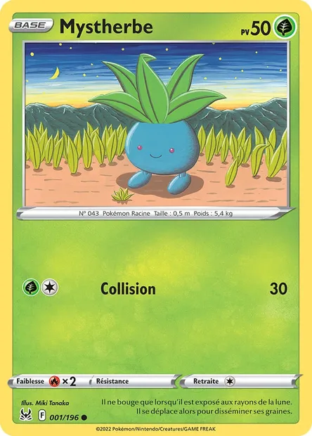 Mystherbe, carte Pokémon LOR 001 — extension Origine Perdue