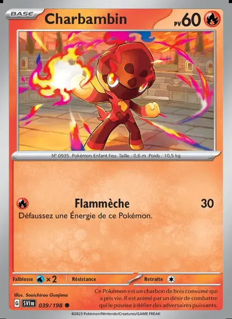 Charbambin, carte Pokémon SVI 039 — extension Écarlate et Violet