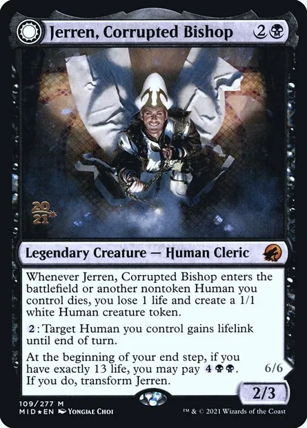 Jerren, Corrupted Bishop // Ormendahl, the Corrupter, Magic card PMID 109s — Innistrad: Midnight Hunt Promos set