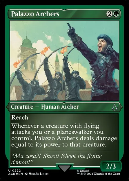Palazzo Archers, Magic card ACR 222 — Assassin's Creed set