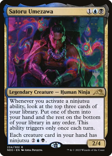 Satoru Umezawa, carte Magic PNEO 234p — extension Kamigawa: Neon Dynasty Promos