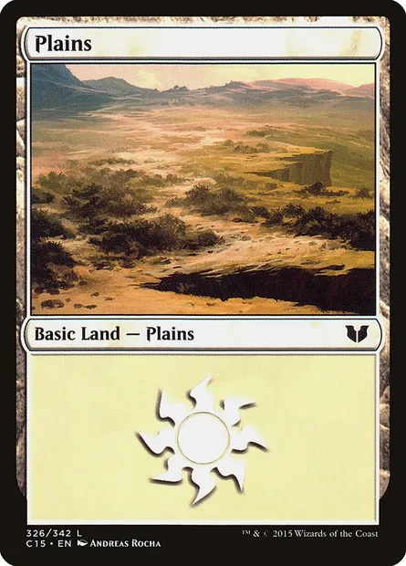 Plains, Magic card C15 326 — Commander 2015 set