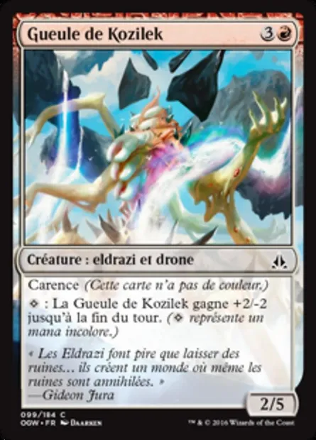 Gueule de Kozilek, carte Magic OGW 99 — extension Le serment des Sentinelles