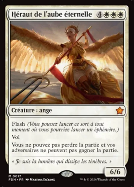 Héraut de l'aube éternelle, carte Magic FDN 17 — extension Foundations