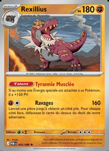 Rexillius, carte Pokémon POR 045 — extension Équilibre Parfait