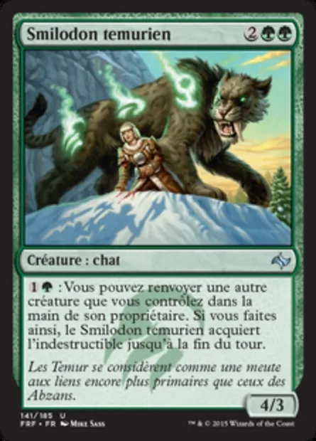 Smilodon temurien, carte Magic FRF 141 — extension Destin reforgé
