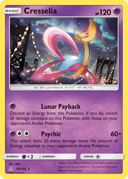 Cresselia, Pokémon card UPR 59 — Ultra Prism set