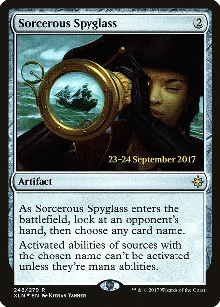 Sorcerous Spyglass, Magic card PXLN 248s — Ixalan Promos set