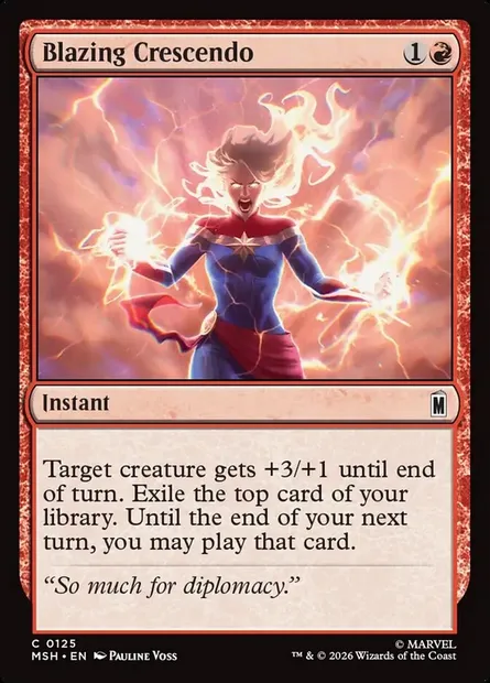 Blazing Crescendo, Magic card MSH 125 — Marvel Super Heroes set