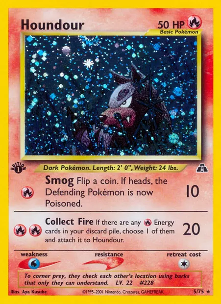 Houndour, Pokémon card ND 5 — Neo Discovery set