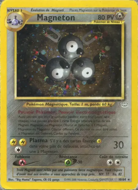 Magnéton, carte Pokémon NR 10 — extension Neo Revelation
