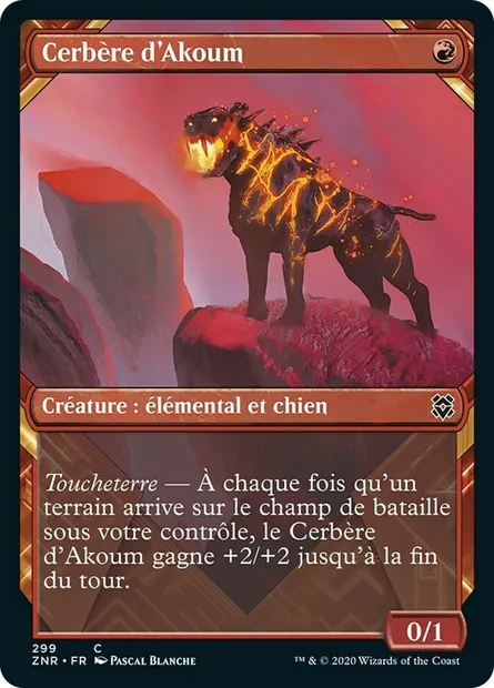 Cerbère d'Akoum, carte Magic ZNR 299 — extension Renaissance de Zendikar