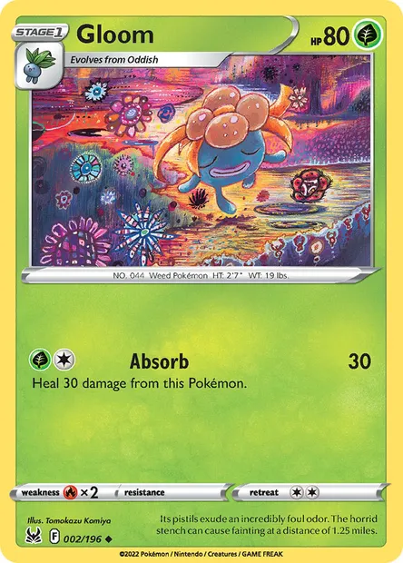 Gloom, Pokémon card LOR 002 — Lost Origin set