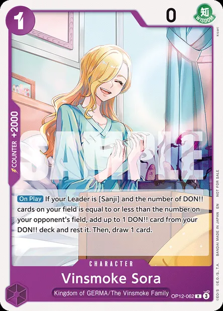 Vinsmoke Sora, One Piece card OP12-062 — LEGACY OF THE MASTER set