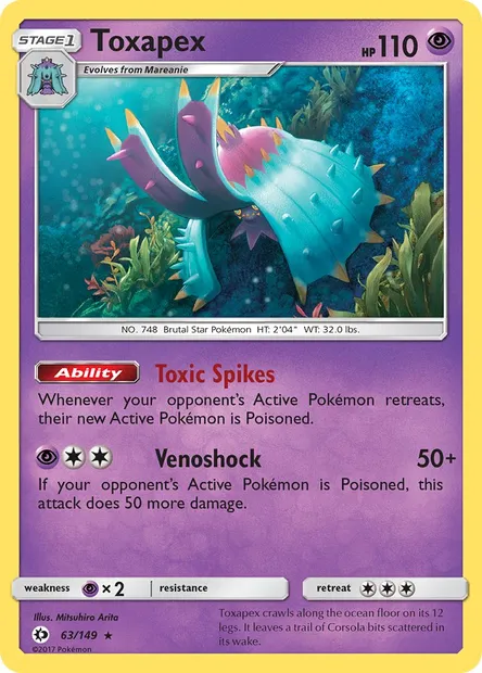 Toxapex, Pokémon card SUM 63 — Sun & Moon set