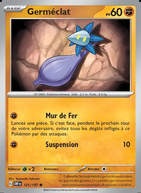 Germéclat, carte Pokémon OBF 121 — extension Flammes Obsidiennes