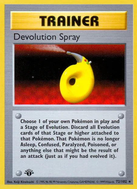 Devolution Spray, Pokémon card BS 72 — Base Set set
