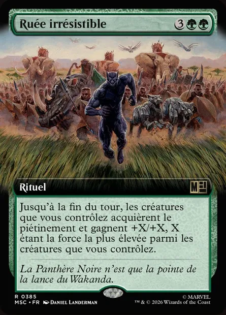 Ruée irrésistible, carte Magic MSC 385 — extension Marvel Super Heroes Commander