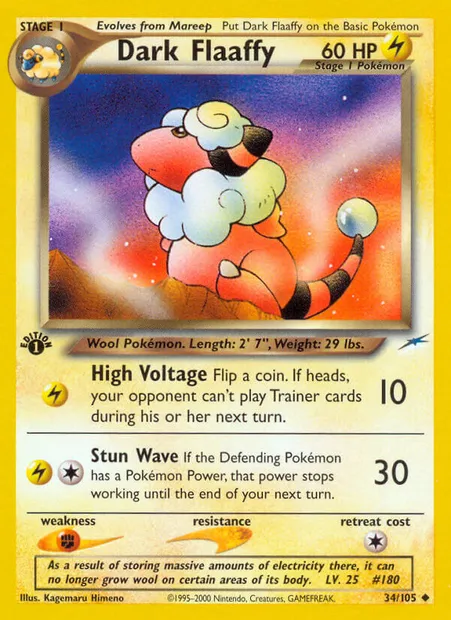 Dark Flaaffy, Pokémon card NDE 34 — Neo Destiny set