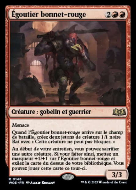 Égoutier bonnet-rouge, carte Magic WOE 146 — extension Wilds of Eldraine