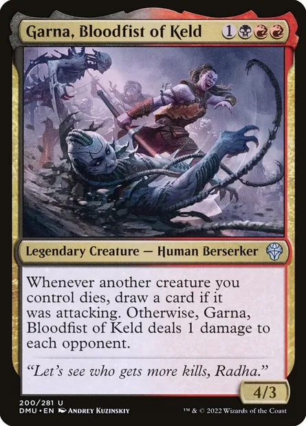 Garna, Bloodfist of Keld, Magic card DMU 200 — Dominaria United set