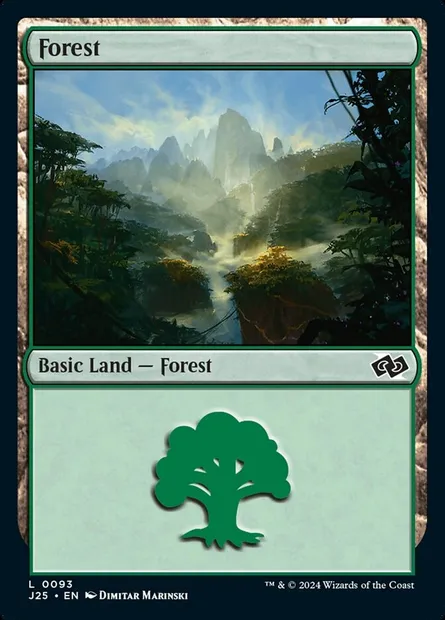 Forest, Magic card J25 93 — Foundations Jumpstart set