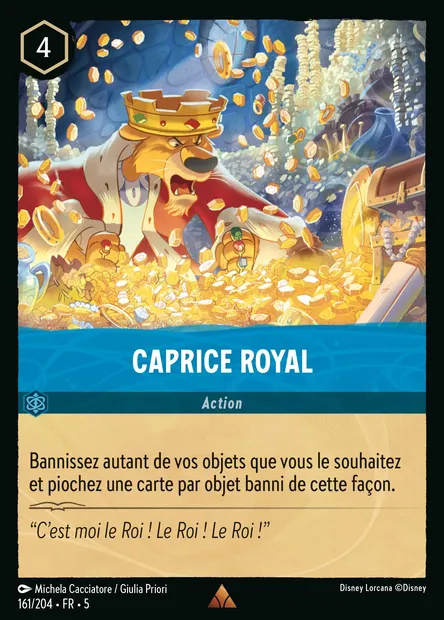Caprice royal, carte Disney Lorcana CH5-161 — extension Ciel Scintillant