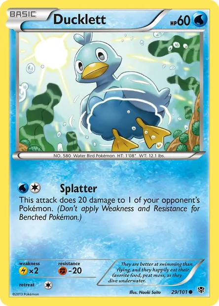 Ducklett, Pokémon card PLB 29 — Plasma Blast set