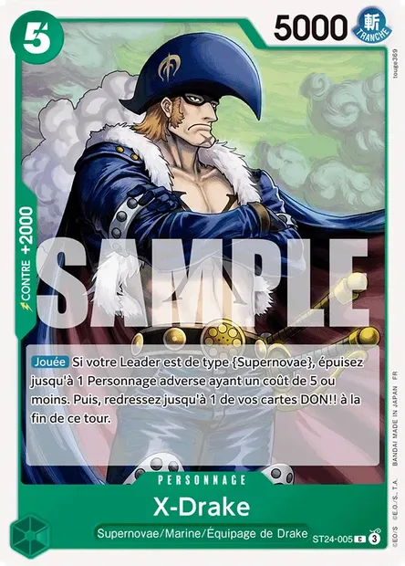 X-Drake, carte One Piece ST24-005 — extension VERT Jewelry Bonney