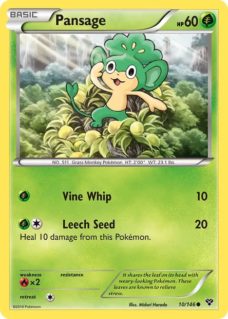 Pansage, Pokémon card XY 10 — XY set
