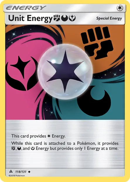 Unit Energy FightingDarknessFairy, Pokémon card FLI 118 — Forbidden Light set
