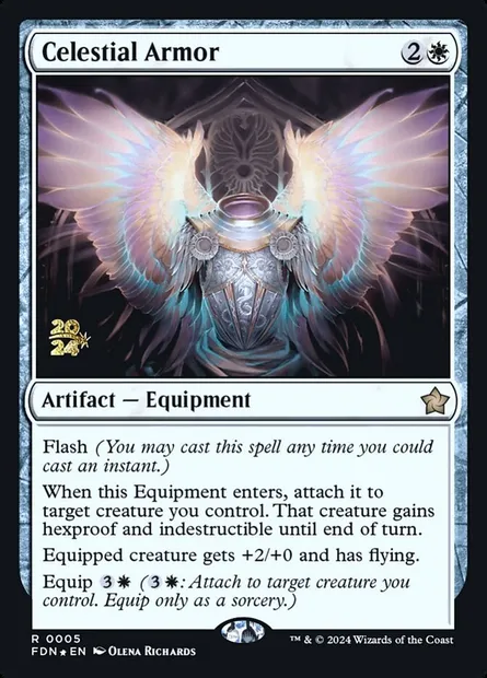 Celestial Armor, Magic card PFDN 5s — Foundations Promos set