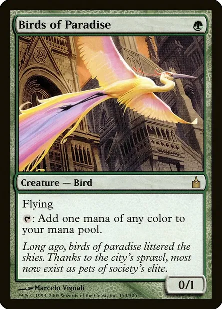 Oiseaux de paradis, carte Magic RAV 153 — extension Ravnica: La Cité des Guildes