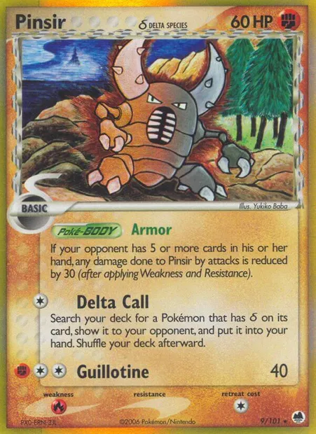 Pinsir δ, Pokémon card DF 9 — Dragon Frontiers set
