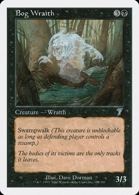 Bog Wraith, Magic card 7ED 123 — Seventh Edition set