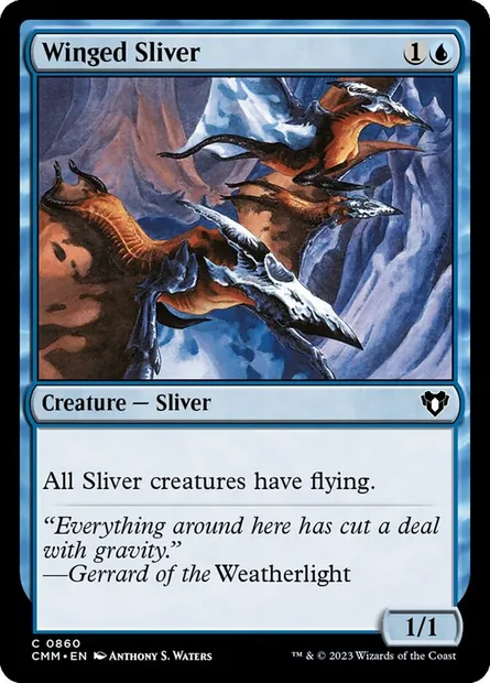 Winged Sliver, Magic card CMM 860 — Commander Masters set