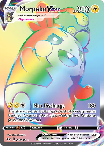 Morpeko VMAX, Pokémon card SSH 204 — Sword & Shield set